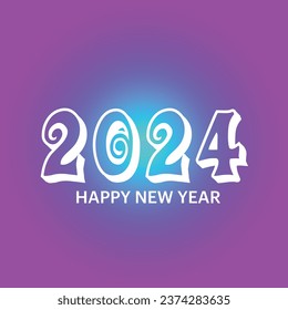  Feliz año nuevo 2024 patrón de banner cuadrado con un fondo colorido. Concepto de saludo para la celebración del año nuevo 2024.