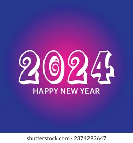 Happy new year 2024 square banner template with colorful background. Greeting concept for 2024 new year celebration.
