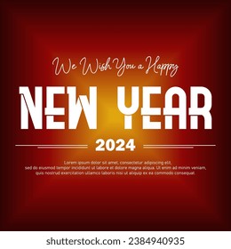 Happy new year 2024 square template. Greeting concept for 2024 new year celebration. Card