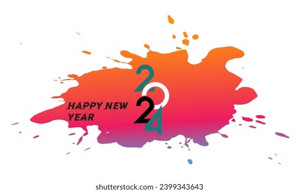 Happy new year 2024 square template with best design hanging number. Greeting concept for 2024 new year celebration in 2024