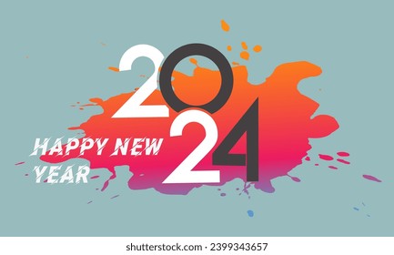Happy new year 2024 square template with best design hanging number. Greeting concept for 2024 new year celebration in 2024