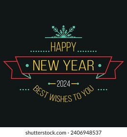 Happy new year 2024 square template with 3D hanging number. Greeting concept for 2024 new year celebration,Happy 2024 New Year Vector Design