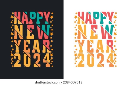 happy new year 2024 t shirt design