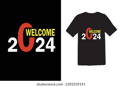 Happy new year 2024 t shirt design 
