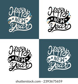 Happy New Year 2024 t Shirt Design. Typografie T-Shirt Design, Event T-Shirt Template für Neujahr, Holiday t Shirt Print Design.  Banner- oder Grußkarte für glückliches neues Jahr