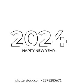Happy new year 2024 template text logo design. Vector celebration typography poster, banner, web site or greeting card.