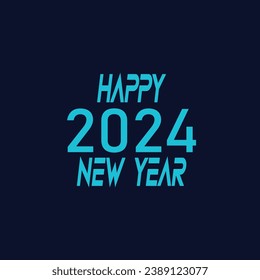 Happy new year 2024 template text logo design. Vector celebration typography poster, banner, web site or greeting card. Christmas decoration 2024 on beige background.