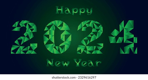 Happy New Year 2024 with text effect. Vector illustration of the background for New Year's wishes on a dark background