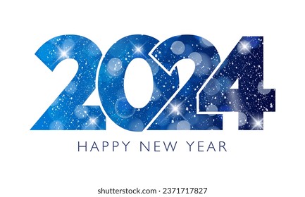 Happy New Year 2024 text design. Vector illustration.