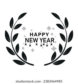 Happy new year 2024 text typography design and Christmas elegant decoration 2024, new year, new year banner and instagram post