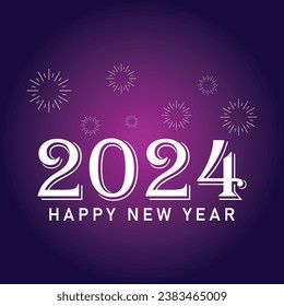 Happy new year 2024 text typography design and Christmas elegant decoration 2024, new year, new year banner and instagram post