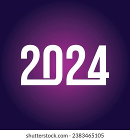 Happy new year 2024 text typography design and Christmas elegant decoration 2024, new year, new year banner and instagram post