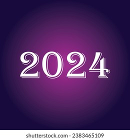 Happy new year 2024 text typography design and Christmas elegant decoration 2024, new year, new year banner and instagram post