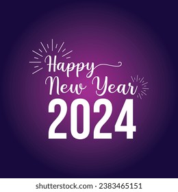 Happy new year 2024 text typography design and Christmas elegant decoration 2024, new year, new year banner and instagram post