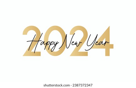 Happy New Year 2024 text | Happy New Year Latter | New Year Text | Happy New Year vector