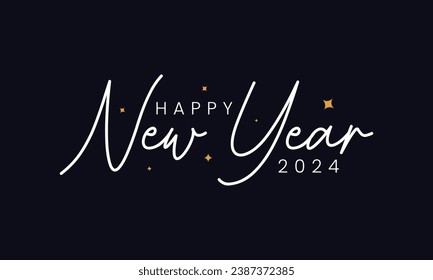 Happy New Year 2024 text | Happy New Year Latter | New Year Text | Happy New Year vector