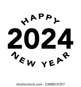 Happy new year 2024 text design for brochure design template card banner vector illustration.