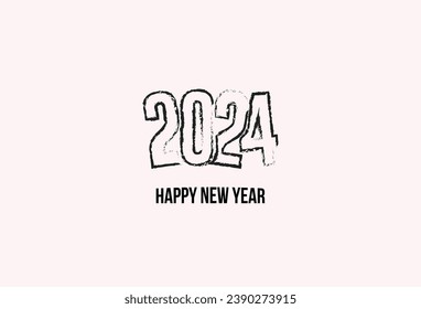Happy new year 2024 text design, happy new year background