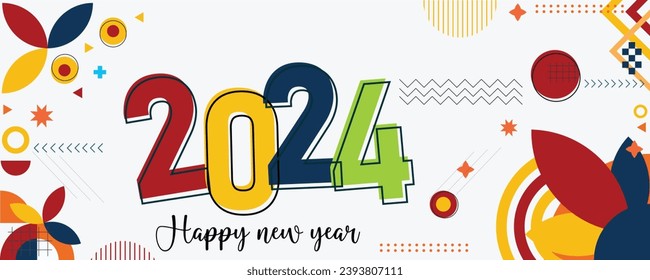 happy new year 2024 text design with calligraphy Creative Greeting card banner for 2024 
