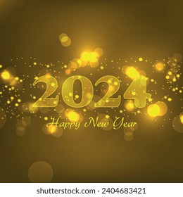 Happy new year 2024 Text Design vector.