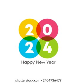 Happy new year 2024 Text Design vector.
