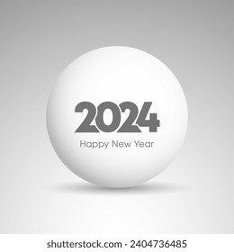 Happy new year 2024 Text Design vector.