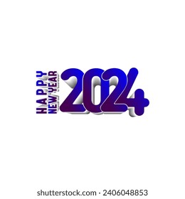 icono de texto feliz año nuevo 2024