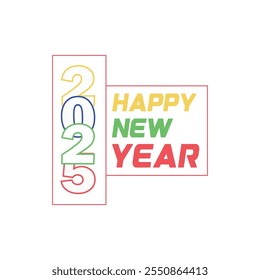 Happy New Year 2024 Text Typography Design Element flyer banner design
