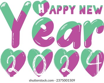 Happy new year 2024 t-shirt design