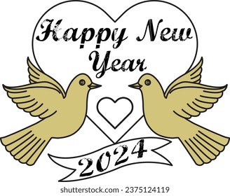 Happy new year 2024 t-shirt design