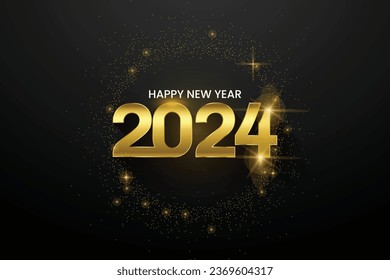 Happy New Year 2024. 2024 typography. Happy new year celebration background.