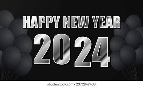 happy new year 2024. typography design for background, banner, poster, greeting