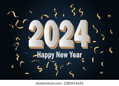 Happy new year 2024 Typography Design