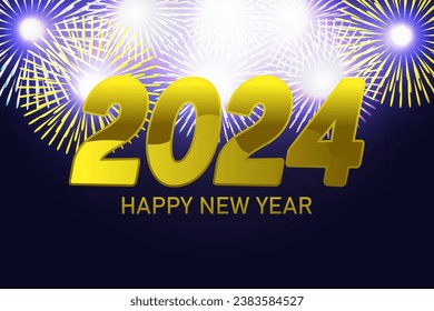 Happy new year 2024 Typography Design