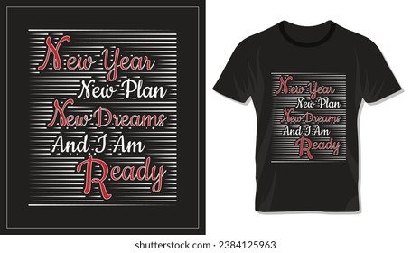 Happy new year 2024, typography design for t shirt, lettering, mug, tote bag or others.