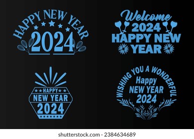 Happy new year 2024 Typography Design