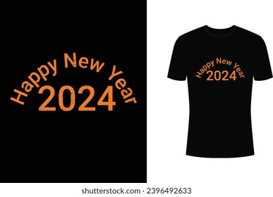 Happy new year 2024, typography t-shirt design