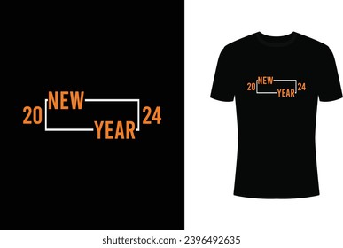 Happy new year 2024, typography t-shirt design