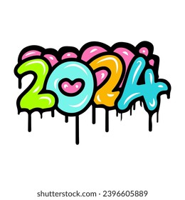 Happy new year 2024 typography