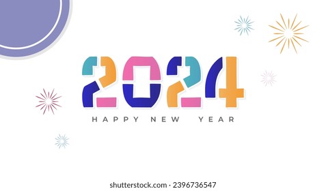 happy new year 2024. typography design for background, banner, poster, greeting