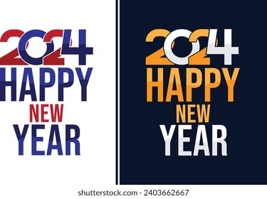 Feliz diseño tipográfico de Año Nuevo 2024 