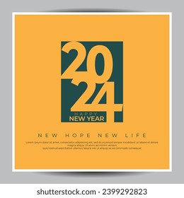 Happy new year 2024 with unique numbers with a classic theme. Premium design 2024 for calendar, poster, template or poster design.