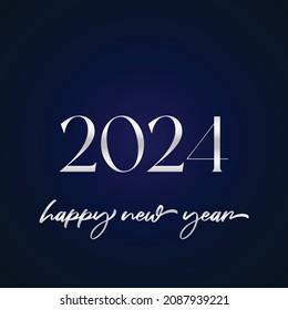 plantilla de vector feliz año 2024. Diseño para tarjetas de felicitación o impresión de banners