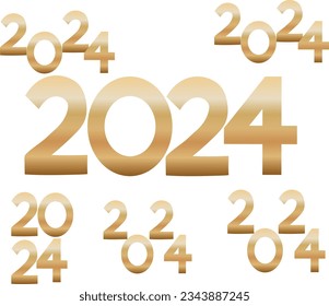 glückliches neues Jahr 2024 Vektor
