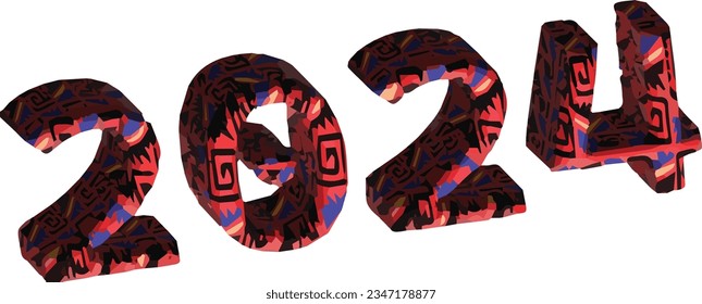 Happy New Year 2024 Vector Image ,Stock Photo Design