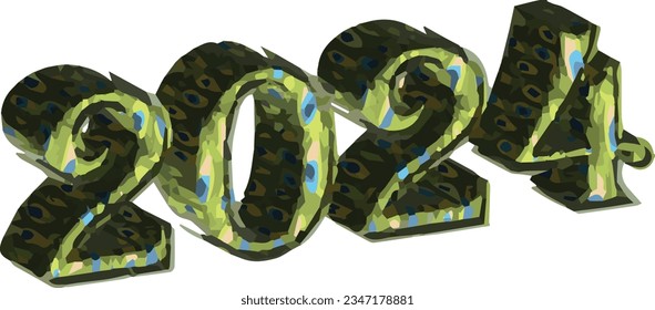 Happy New Year 2024 Vector Image ,Stock Photo Design