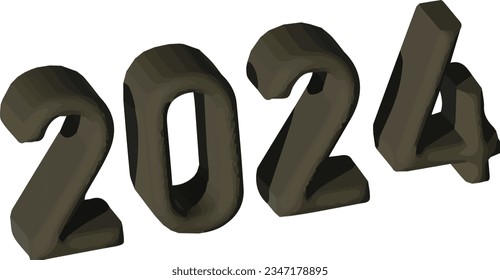 Frohes Neujahr 2024 Vektorbild, Stockfoto-Design