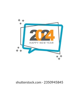 Happy New Year 2024, vector, icon.