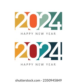 Happy New Year 2024, vector, icon.