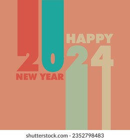 logotipo de diseño de vector feliz año 2024